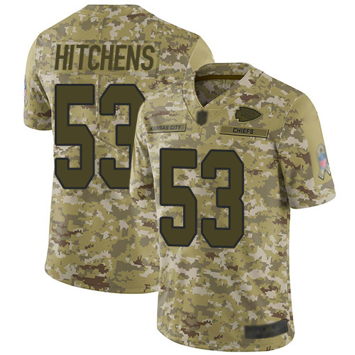 Men Kansas City Chiefs #53 Hitchens Anthony Limited Camo 2018 Salute to Service Nike NFL Jersey